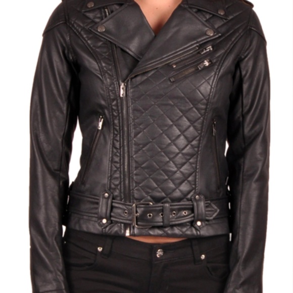 NWOT Tripp NYC QUILTED MOTO Faux Leather Jacket - Picture 7 of 7